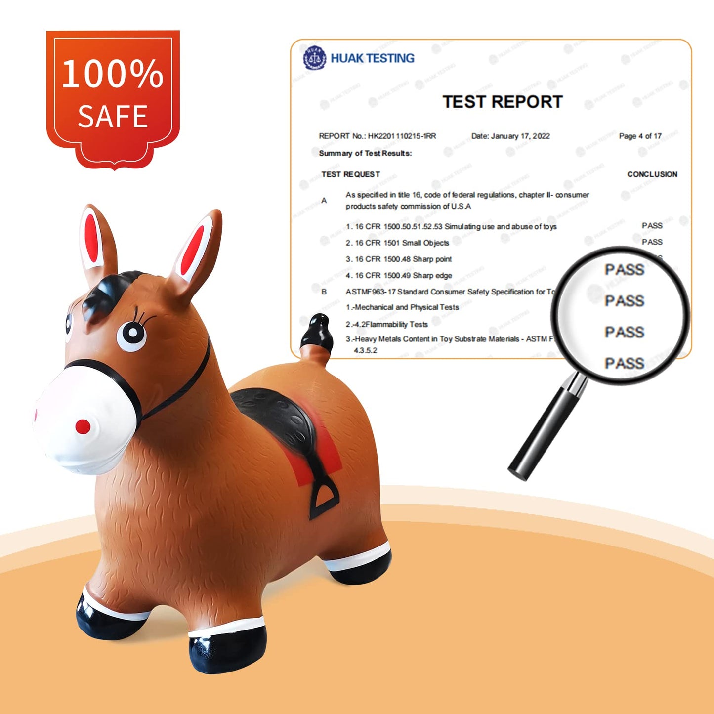 Hotmax Bouncy Horse, Inflatable Bouncing Animals Hopper For Toddlers Or Kids, Ride On Rubber Jumping Toys For Boy Or Girl Birthday Gift (Horse)