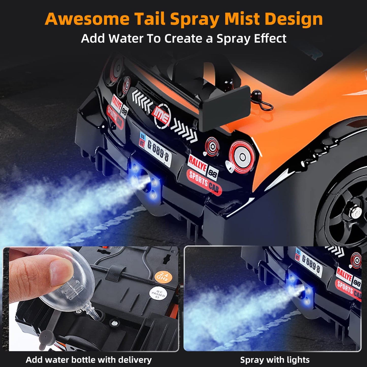 Sakeye RC Drift Car 1/16 2.4GHz 4WD Remote Control Car, Rechargeable Drifting Car 18KM/H+ High Speed RC Cars Racing Car with Spr