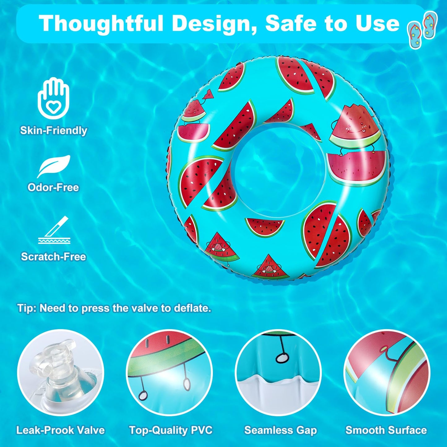 Heysplash Cartoon Swim Ring, Inflatable Durable Round Shaped Flamingo Summer Pool Beach Party Swimming Float Tube, Water Fun Swi