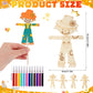 Blueweenly 12 Pcs Fall Scarecrow Painting Craft Kits for Kids DIY Scarecrow Unfinished Paintable Wood Slices Make Your Own Craft