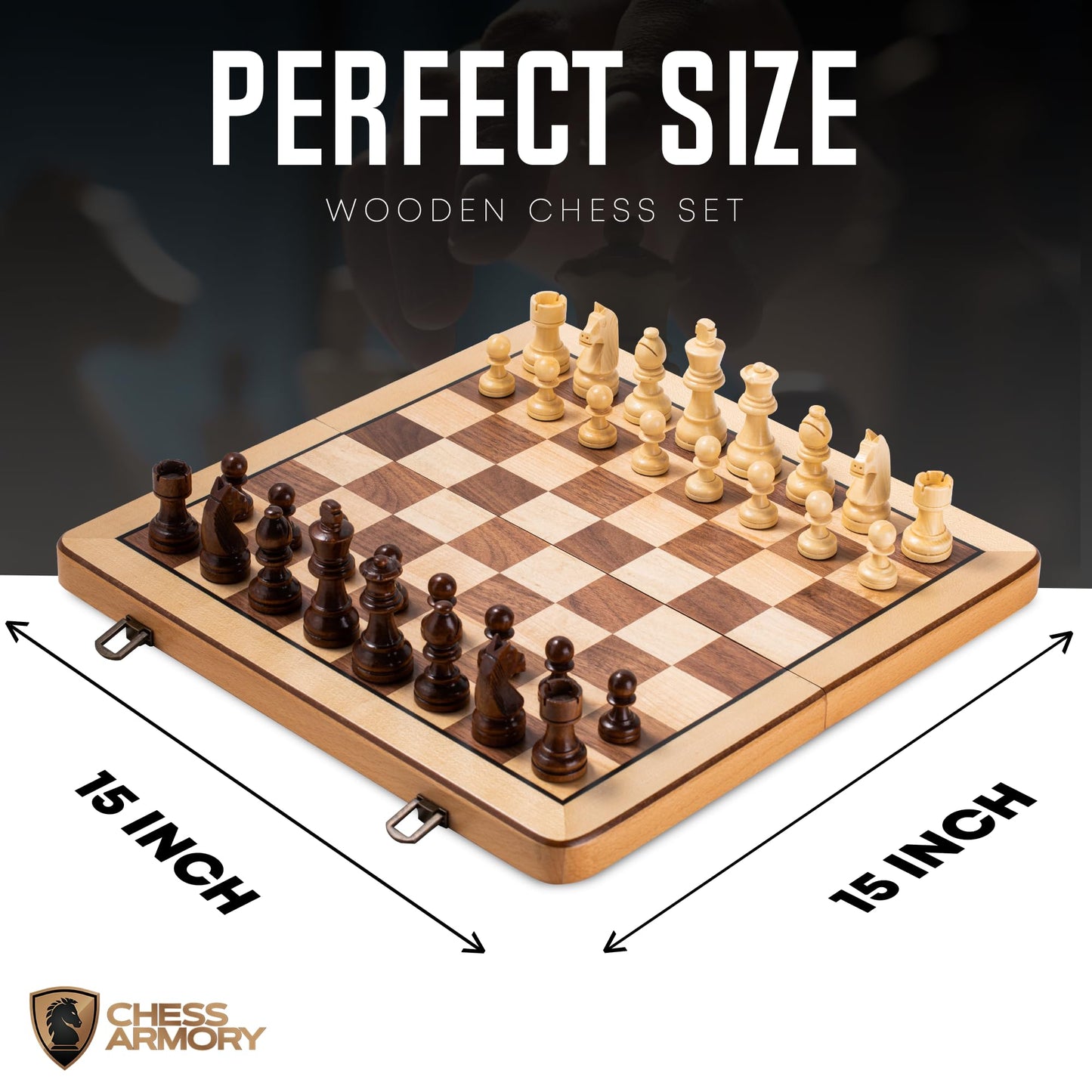 Chess protective coveringy enhanced Chess Set - Wooden Board Game with a Portable Wood Case and SeStorage for Pieces  Set for Kids and mature-themeds (Beech Wood)