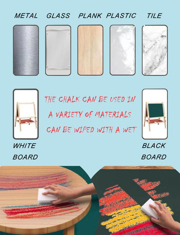 Non-toxic Dustless Chalk for Kids, Colored Chalk With Holder The Best Art Tool for Blackboard Kids Children Drawing Writing,24PC