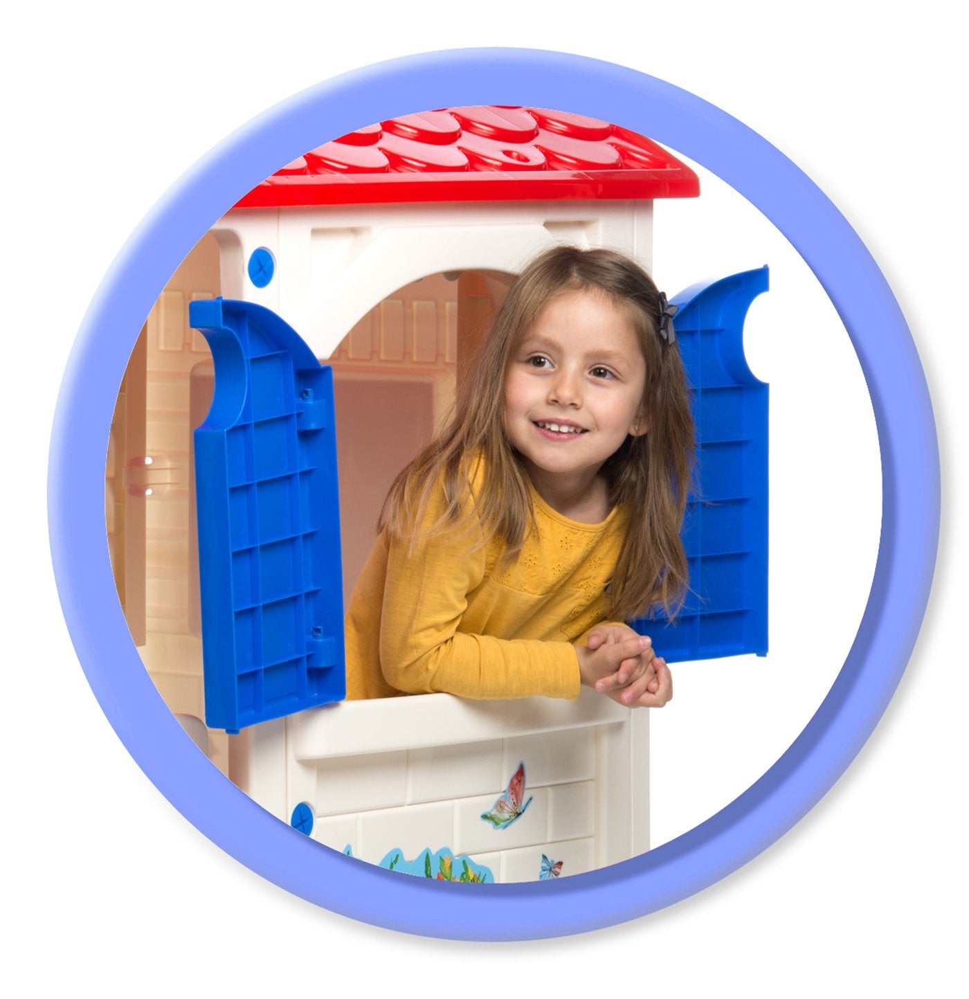 Country Cottage Playhouse - Durable Plastic, Easy To Assemble, Indoor/Outdoor Use, Kids 2+ Years