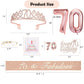 70th Birthday Gifts Decorations for Women, Including 70th Happy Birthday Cake Toppers, Birthday Queen Sash with Pearl Pin, Sweet