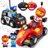 Lehoo Castle 2 Pack Remote Control Car for Toddlers 1-3, Police Car & Race Car, Toddler Toys for 2-4 with Realistic Sound Effect