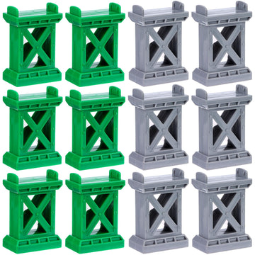 Ioffersuper 12 Pcs Train Bridge Pier Track Railway Accessories Multi Level Support Risers High Level Blocks Compatible All Major