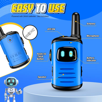 Kids Walkie Talkies Toys For Boys: 3 Pack Robots Walkies Talkies Kids Easter Birthday Gifts For 3 4 5 6 7 Year Old Boys Girls To