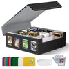 TNELTUEB Card Storage Box for Trading Cards  3000+ MTG Deck Box with 24 Colorful Dividers and 4 Card Supporters  Commander Deck holder with Viewing Windows Fits for MTG/TCG/Magic Cards (Black  Grey)