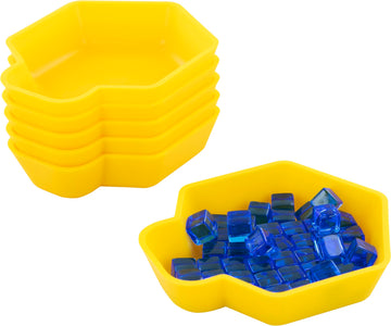 Feldherr Shell Expansion Pack - 6 Single-Colored Token Trays For Board Game Accessories, Tokens, Meeples And Other Small Items, Color:Yellow
