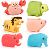 Toyshine 6 Pc Colorful NonToxic Animal Design Mold Free Chuchu Sound Bath/ Pool Toys , Toddler Baby Bathtub Bathing Squeeze Toy