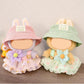 QIUTIMIY Clothes for Doll 17cm Doll Clothes 3-Piece-Set Doll Clothes enhanced Doll Outfit with Accessories-Birthday Green Hat+Dress+Flower(NO Doll Included)