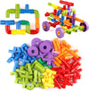 PULSBERY Educational Pipe Puzzle for Kids  82+Pcs Plastic Water Pipe Shaped Creative Tube Locks Construction Set Toy with Wheel