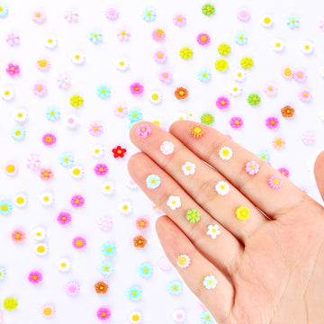 200 Pieces Colorful Tiny Flowers For Dollhouse Miniatures Resin Flowers For Crafts Tiny Things For Fairy Garden Micro Landscapin