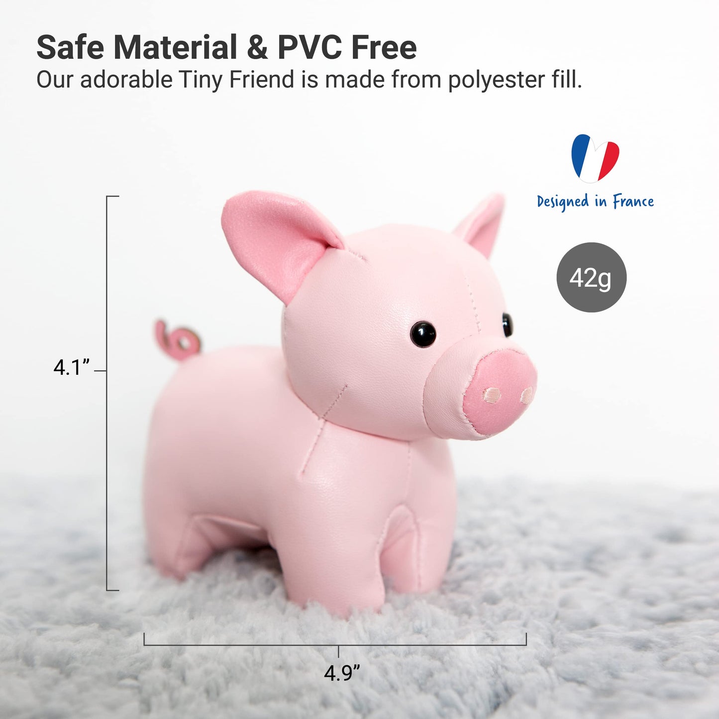Little Big Friends Tiny Friends | Rattle Toy | Special Stuffed Animal | Easy To Clean | Leon The Pig
