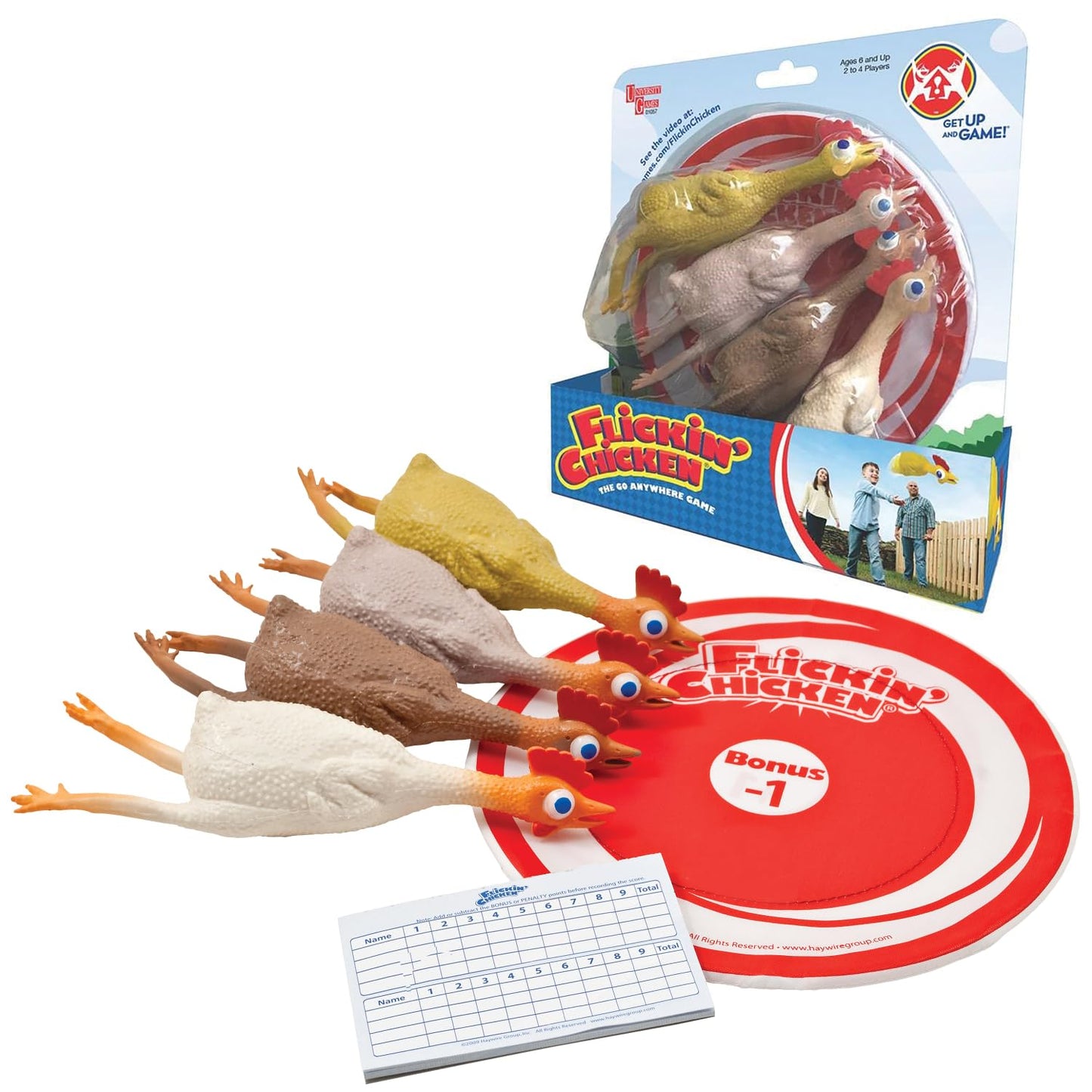 University Games  Flickin Chicken Indoor Outdoor Target Toss Game  The Go Anywhere Game for 2 or More Players Ages 6 and Up
