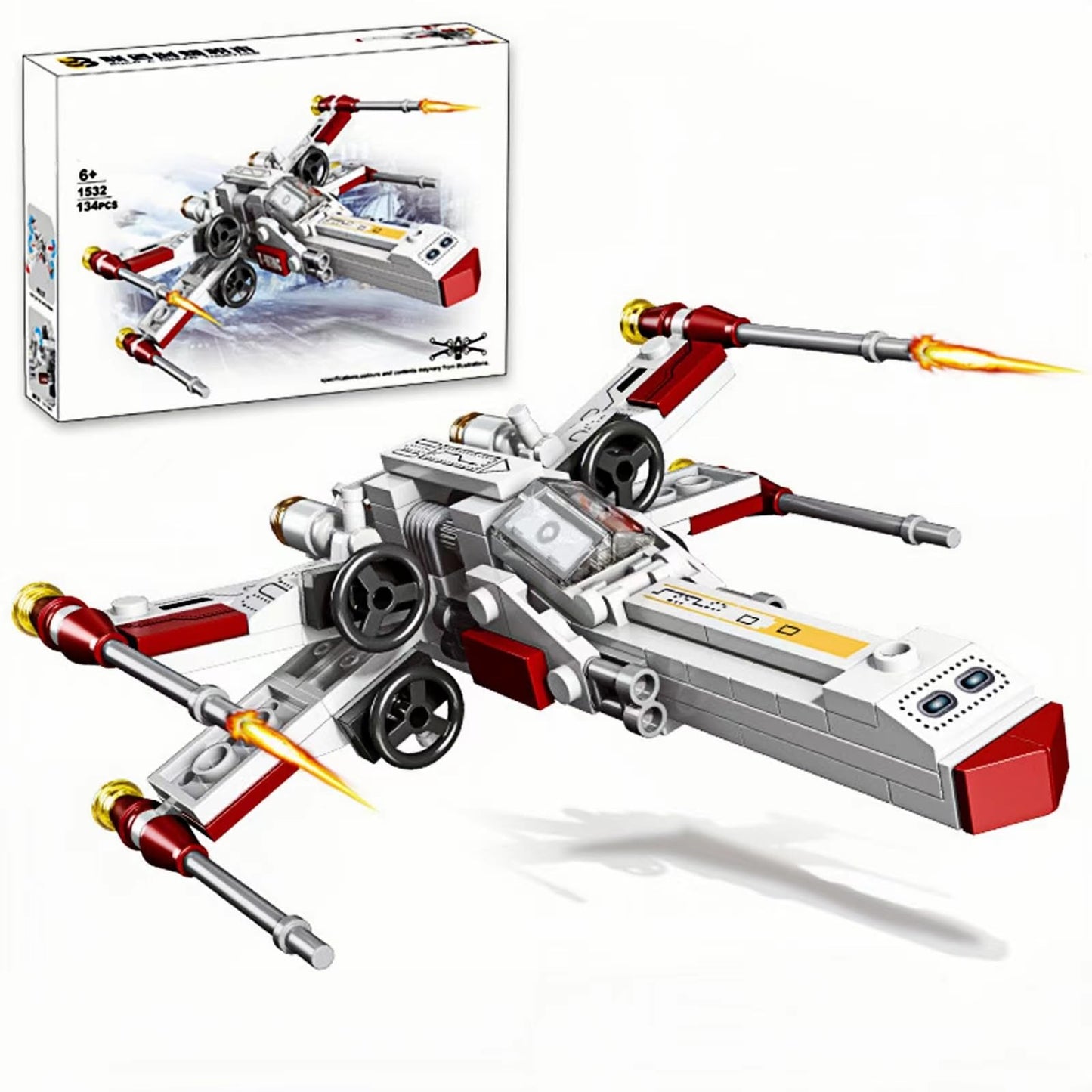 Airplane Building Block Set Compatible With Lego, 134 Pcs Plane Starfighter Toy For Kids 6 7 8 9 10+ Year Old Boys