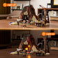 FUNWHOLE Wild West Gold Mine Lighting Building-Bricks Set - Western Prospectors Dig Entrance 658 Pcs Mining Playset for mature-themeds and West Lovers