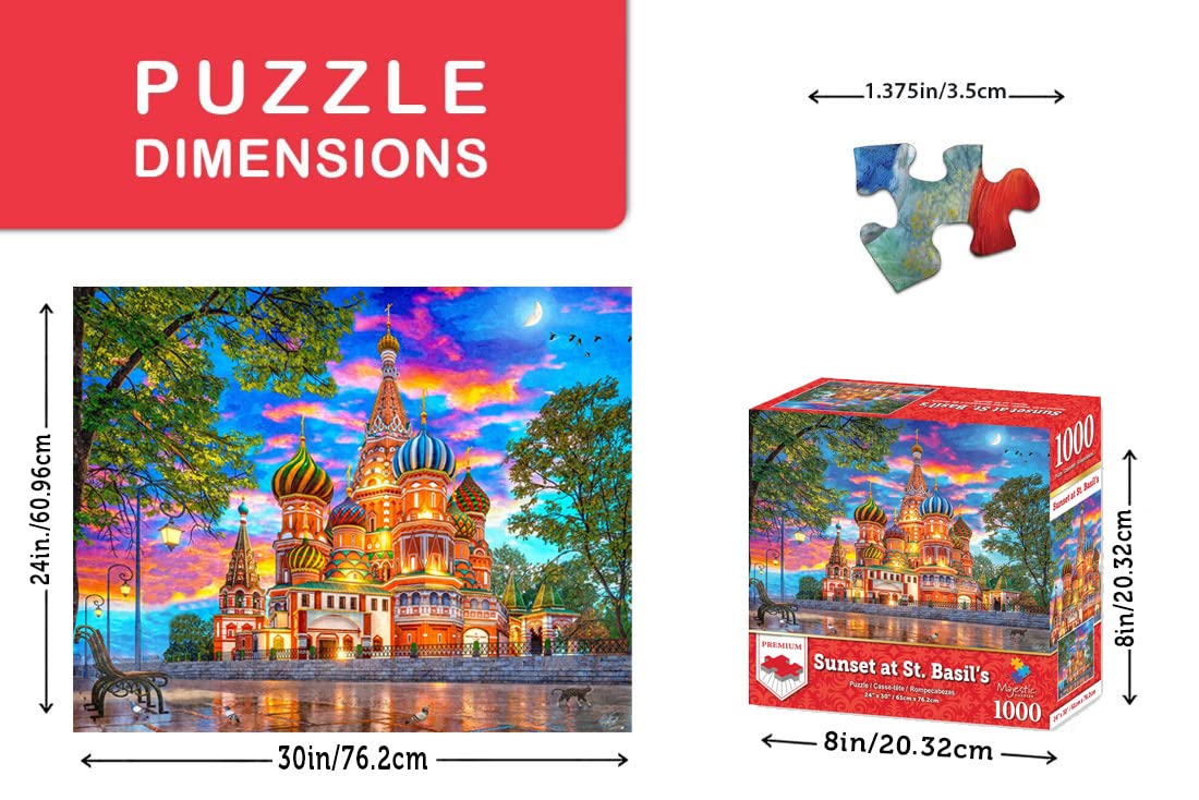 Springbok 1000 Piece Jigsaw Puzzle - Sunset at Basil's Cathedral, Multicolor, Engineered Wood, Model 70-11032