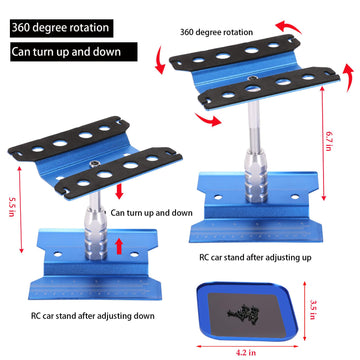 RC Car Repair Work Stand 652 PCS Screw Kit RC Repair Tool Kit Universal RC Screw Set for Arrma Redcat Traxxas Axial HPI Losi 1/8