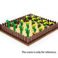 50Pcs Fence Building Block Toy House Garden Farm Pieces Accessories Brown Picket Fence Compatible With Major Brand