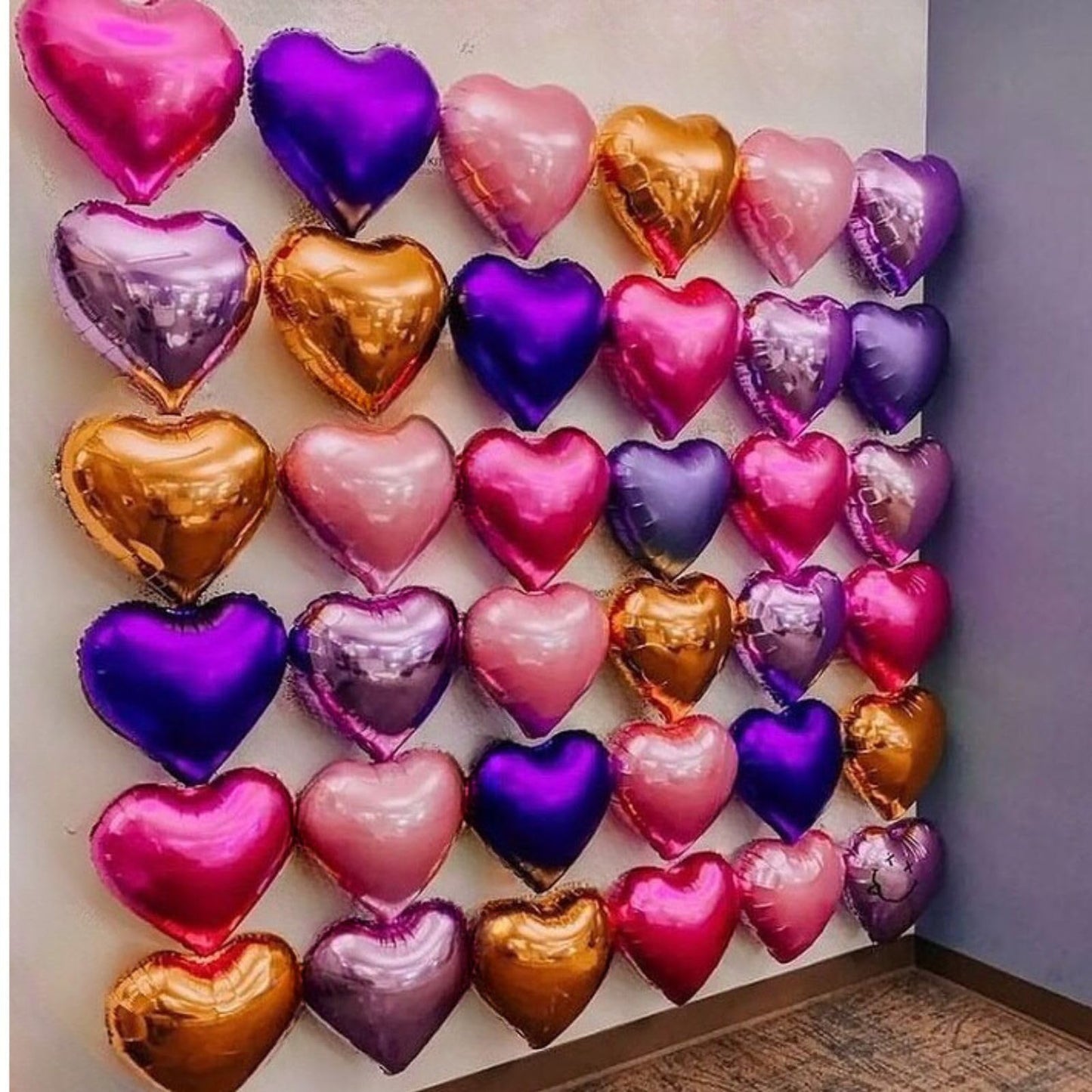 12 Pcs Heart Balloons, 18 inch Pink Heart Shaped Balloons, Big Heart Helium Balloons, Heart Love Foil Balloons for Wedding Baby