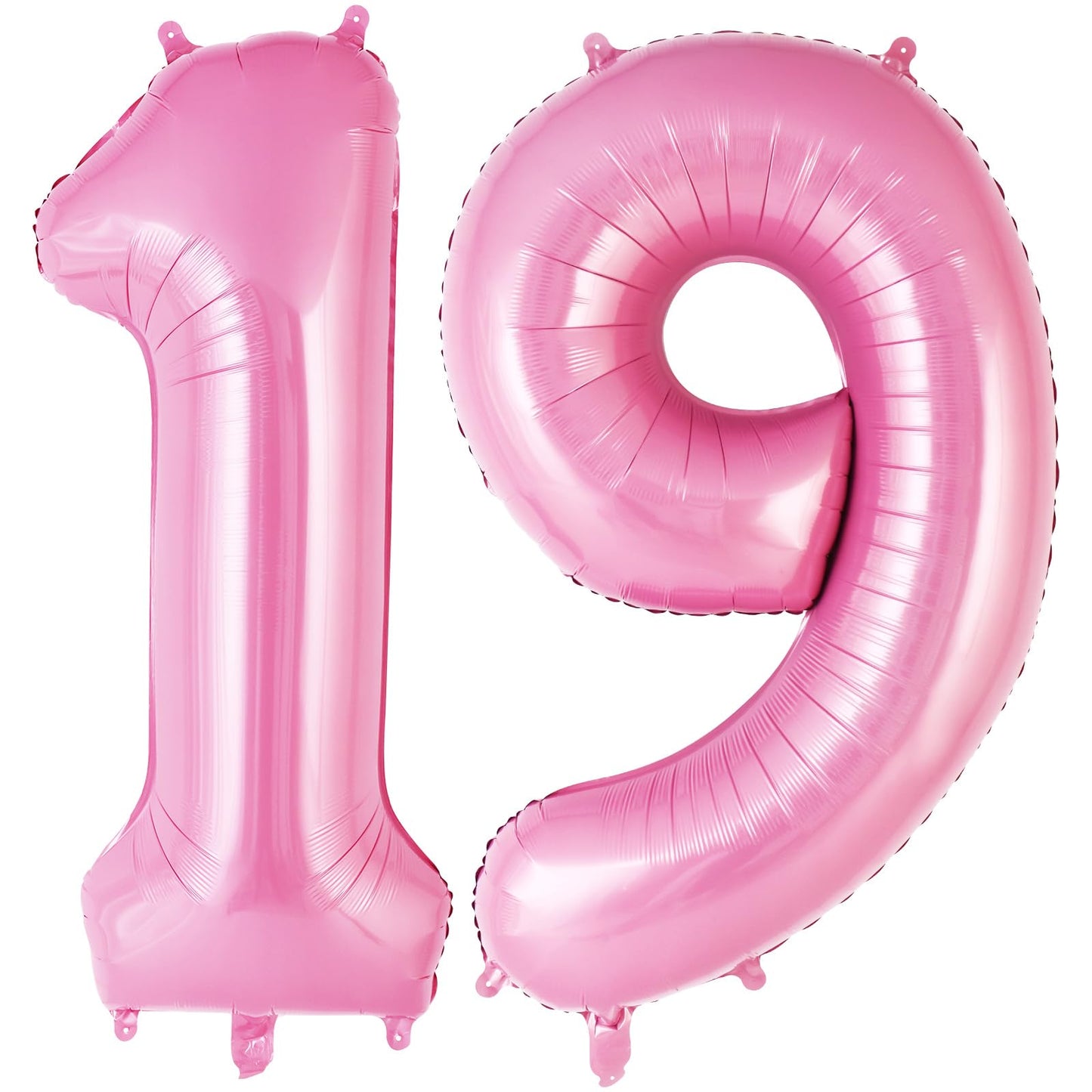AIQINHU Pink Foil Number 19 Balloon, 40 Inch Giant Mylar Helium Balloon for 19th Birthday Party Decorations