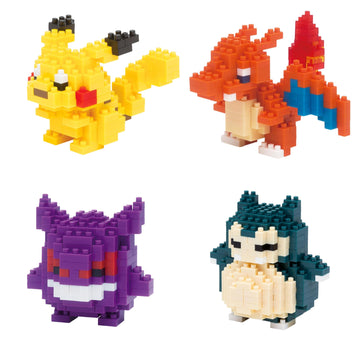 Nanoblock - Pok  Mon - All-Star Series Complete Set Of 4 (Pikachu, Charizard, Gengar, Snorlax) Pok  Mon Series Building Kit