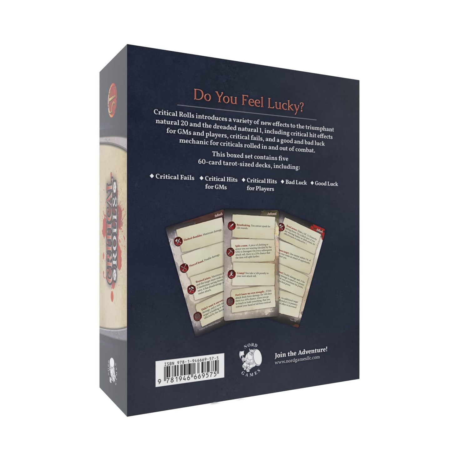 Nord Games: Critical Rolls: Boxed Set - 5e RPG Storytelling Cards, 300 Tarot Sized Cards, Tabletop Roleplaying Game, 5e D&D Comp