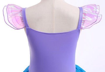Huutiomys Little Girl Luxury Mermaid Costume Princess Dress For Girls With Accessories (Blue, 3-4 Years)