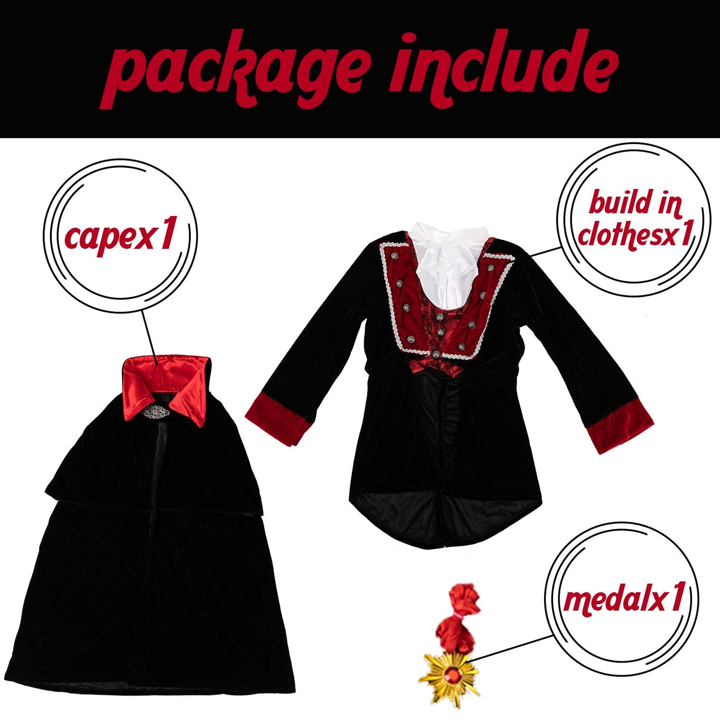 Funnlot Vampire Costume For Boys, Boys Vampire Costume Deluxe Vampire Toddler Kids Vampire Costumes For Boyshalloween Party Dress Up Role Play And Cosplay