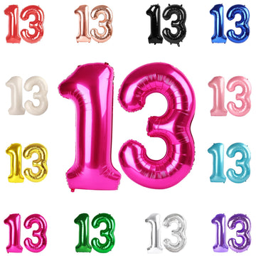 13 Balloon Number, Hot Pink Number 13Th 31Th Birthday Balloons 40 Inch, 13 Or 31 Years Old Hot Pink Birthday Decorations For Boy