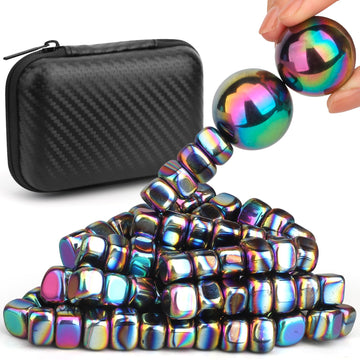 Magnetic Stones Rock Fidget Toys for Adults, 500g Smooth Ferrite Putty Stones Replacement Magnet with Fiber Case for Ferrite Put