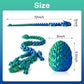 FYEFKJSA 3D Printed Dragon Eggs with Dragon Inside - 12Inch Articulated Fidget 3D Printed Animals  Interesting Decorative Gift  Easter Basket Essentials Stuffers (Laser Green)