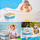Anivia Foldable-Bath-Toy-Storage-Organizer, Bath Toy Holder With Removable Base, Quick-Drain-Drying Bathtub Toy Storage, Basket Bathroom Shower Toys Holder For Kids (Blue)