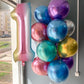 Rainbow Gradient Number 1 Balloon, 40 Inch Big Large Foil Number Balloons, Jumbo Giant Mylar Number 1 Balloons For 1 First Birth