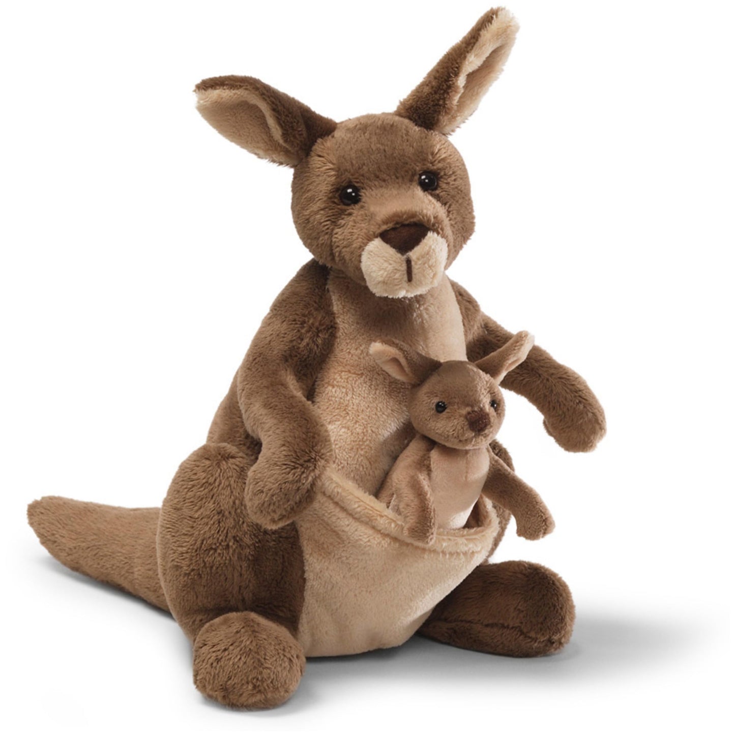 GUND Jirra Kangaroo Plush Stuffed Animal, Removable Joey, 10", Brown, High Quality Materials, Model 6047380, Ages 1+