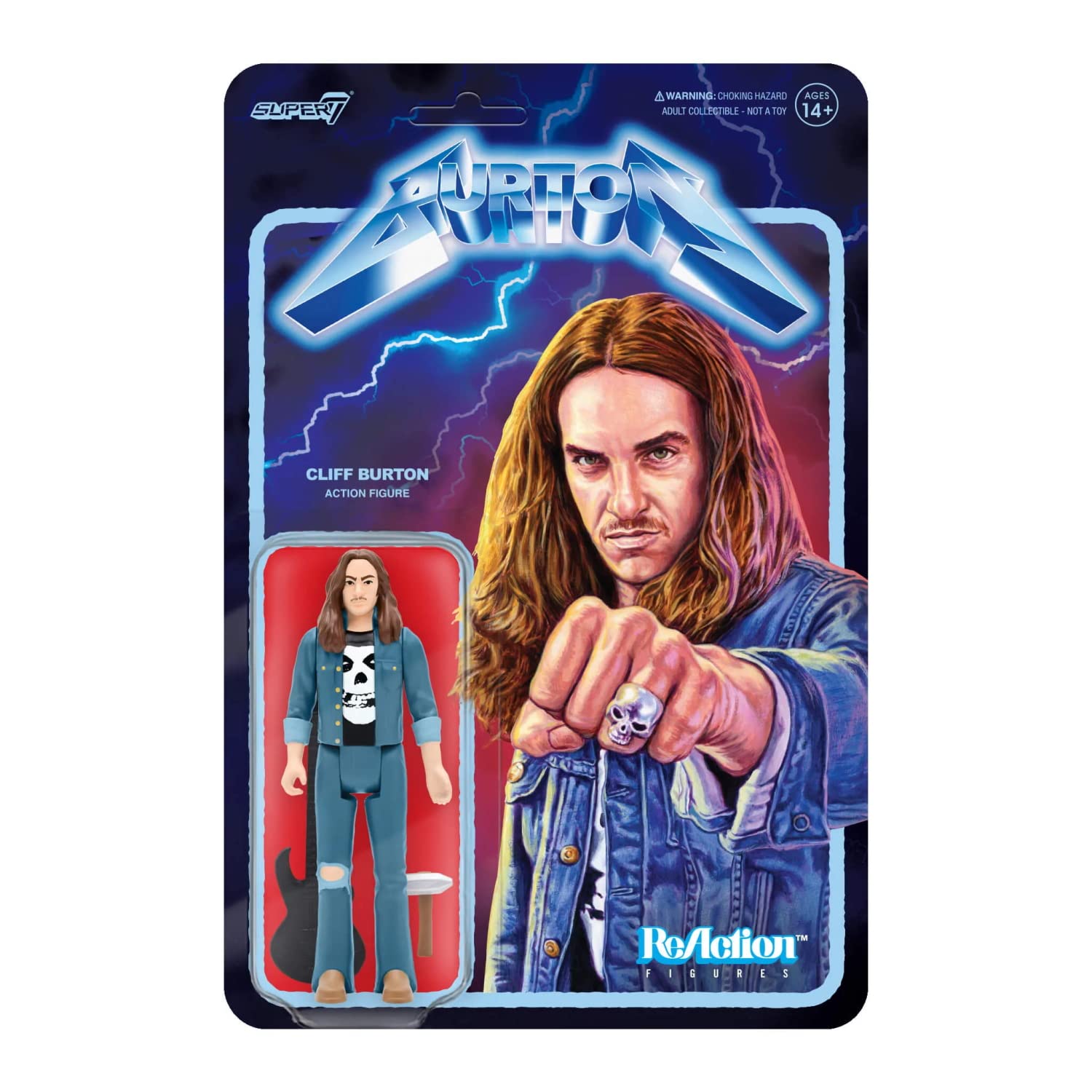 Super7 Cliff Burton - 3.75' Action Figure With Accessories Heavy Metal Collectibles And Retro Toys