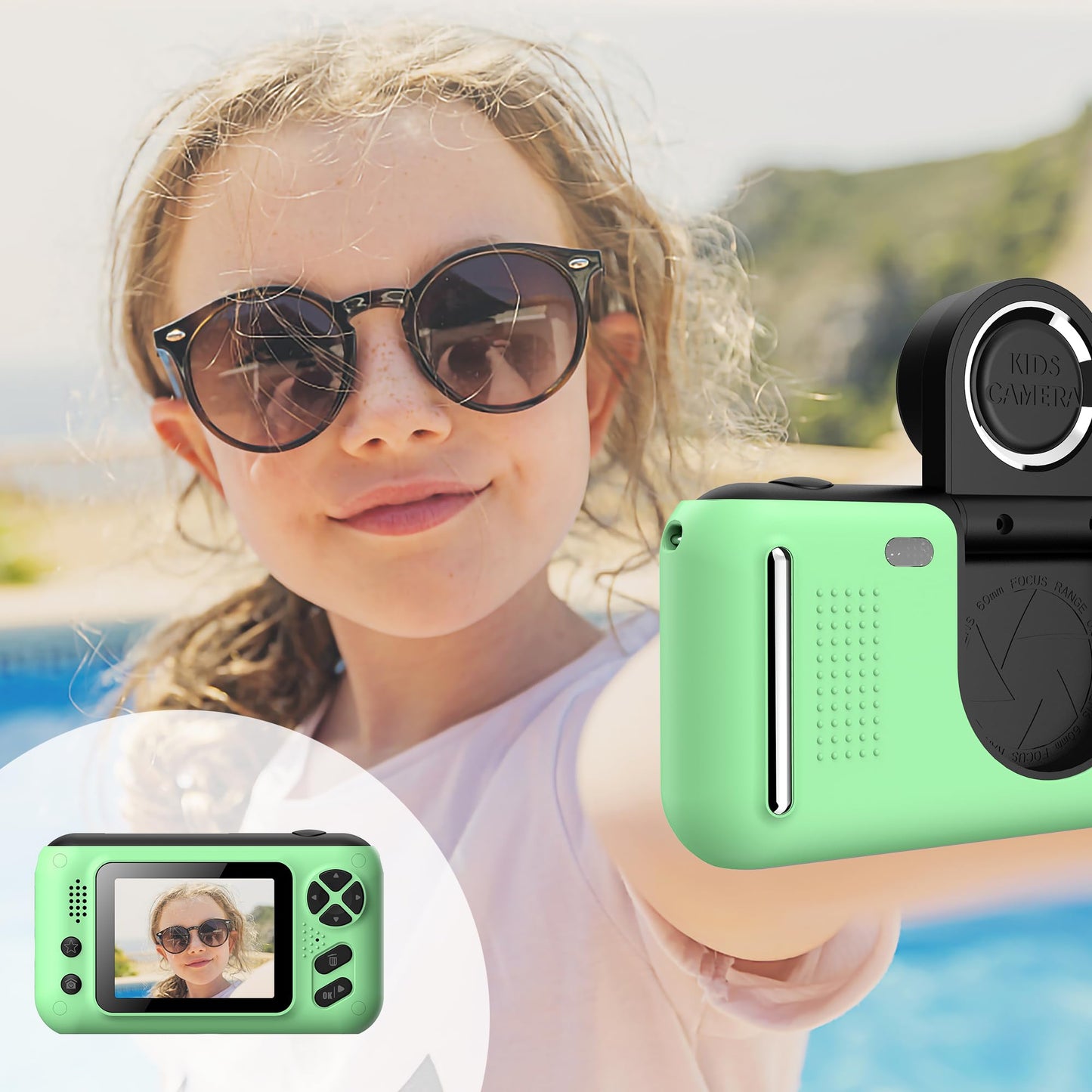 Makolle Kids Camera,Kids Camera For Boys,Kids Digital Camera Kids Video Camera For Vlogging With 32Gb Sd Card,Toddler Toys Chris