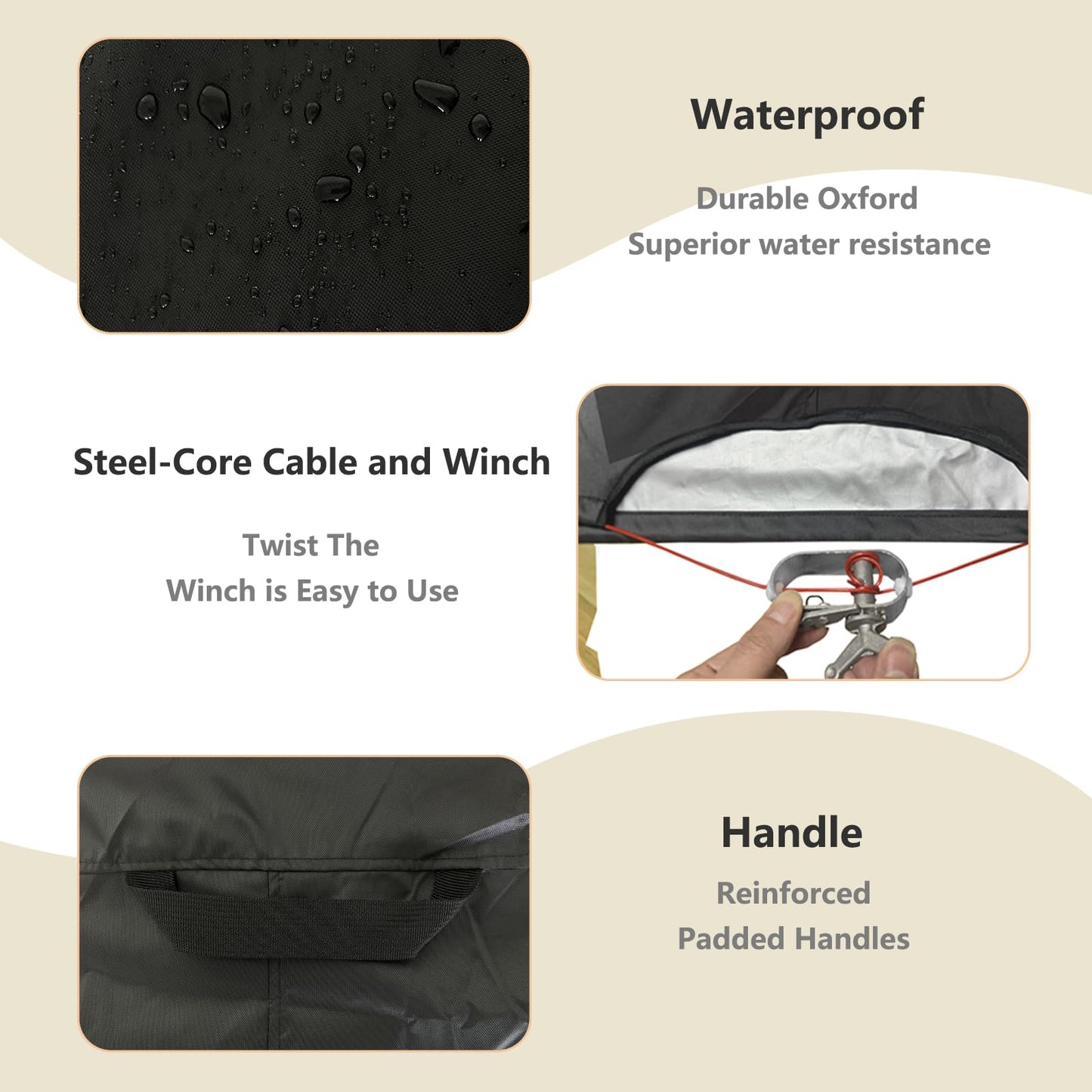 Waterproof Octagon Sandboxes Cover, Upgraded with Wire Rope & Winch Fixed Increase Stability, for 84 X 78 x 9 Kids Outdoor Woode