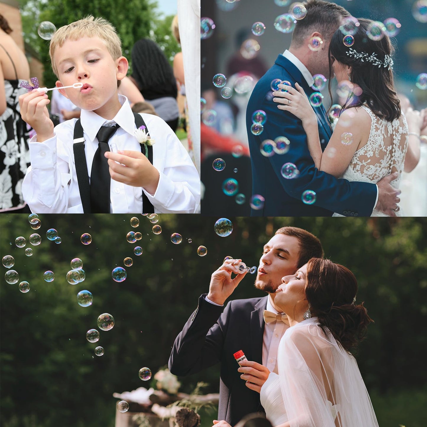 105 Pcs Mini White Heart Bubble Wands Party Favors,Mini Bubble Wands For Weddings,Anniversaries,Valentine'S Day,Celebrations,Eng