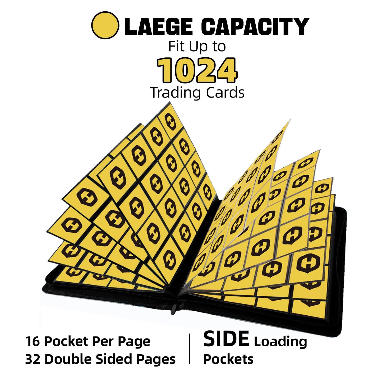 HESTECH enhanced Card Binder 1000 Pockets Card Collection Binder 16 Pocket Side Loading Card Binder with Zipper  Ringless Trading Card Album Folder for MTG  TCG  Sports Cards Red