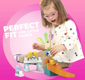 Mega Bloks Peek A Blocks Penguin Slide With Big Building Blocks, Building Toys For Toddlers (14 Pieces)