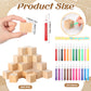 Dinifee 125 Pcs Baby Shower Decorate a Block Game Set Includes Help Us Build Memories Sign 100 DIY Blank Wooden Block 24 Paint M