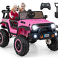 OLAKIDS 24V Ride On Car, 2WD/4WD Switchable 2 Seater Kids' Electric Vehicle Jeep Truck with 20'' Wide Seat, 4X550W Power Wheels,