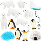 ONEST 17 Pieces Mini Arctic Animals Figurines Set Polar Bear Figurines Plastic Arctic Animal Toy Small Polar Bear Penguin Animal