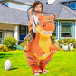 Goosh Inflatable Dinosaur Costume Kid Riding Air Funny Blow Up Dinosaur Costume For Halloween Cosplay Party(7-10 Yrs)