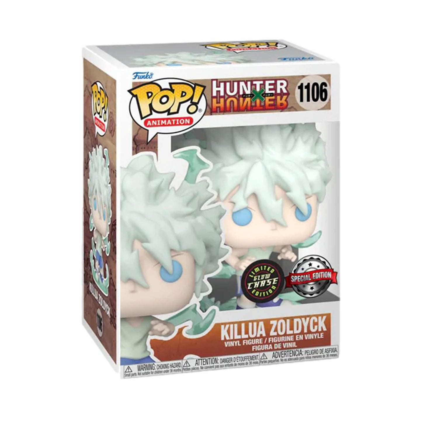 Funko Pop Hunter x Hunter Killua Zoldyck 'Godspeed' GITD Chase Figure - Light Blue, AAA Anime Exclusive