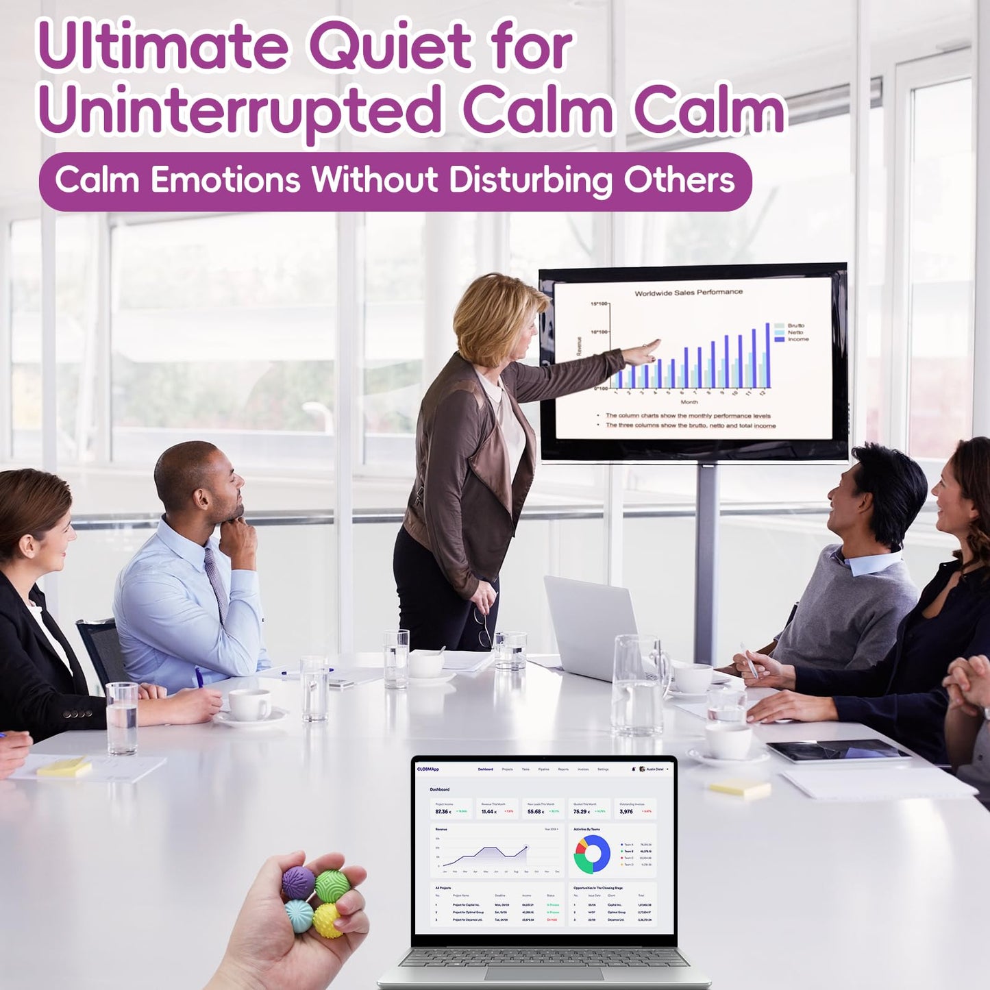 4 PCS Silicone Magnetic Balls Fidget Toys for mature-themeds & Teens Stress Relief Sensory Toys for Autism ADHD Anxiety Fun Textures Gadgets Office Desk Toy Stocking Stuffers for Women Men Teen Gift