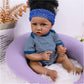 Maihao Reborn Baby Dolls Black Girl With Soft Body African American Real Life Babies Girl That Look Lifelike Newborn Baby Open Eyes 22Inch (Blue)