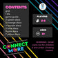 Therapy U Connect More - Multiplayer Social Skills Game, Wood, 4 in a Row, 6 Players, Green, Orange, Purple, Blue, Pink